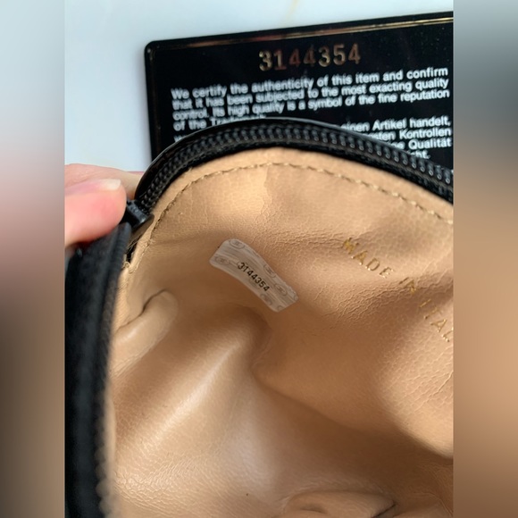 CHANEL 1995 PATENT LEATHER LOGO POUCH PURSE BAG BLACK GOLD TONE ZIPPER NEW TAGS - Picture 6 of 13